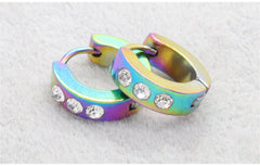 Colourful hoop earrings in a stylish arrangement