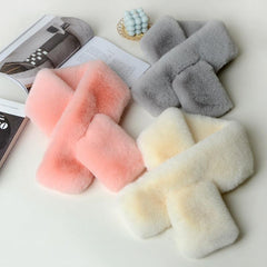 stylish plush scarf draped on a coat