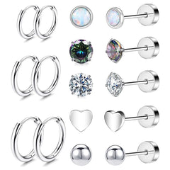 Stylish Stainless Steel Geometric Earrings Set Image 9