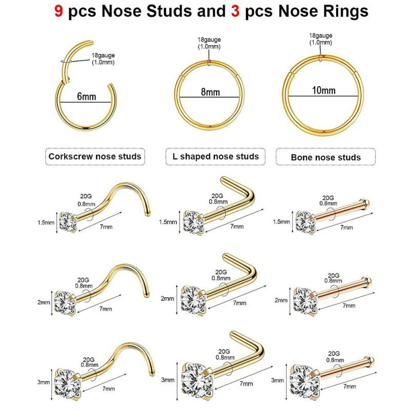 Elegant zirconia nose ring collection