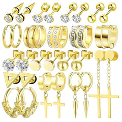 Different designs of black geometric earrings