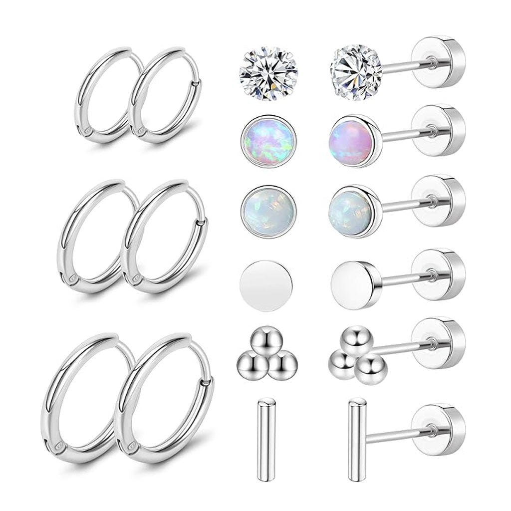 Fashionable ear accessories in gold, black, and silver