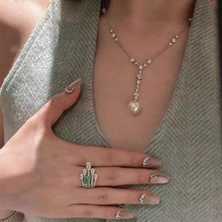 Elegant adjustable Paraiba meteor ring on display