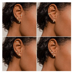 Elegant geometric womens earrings in steel