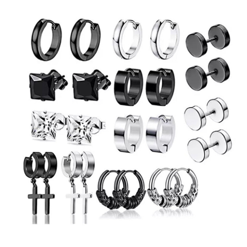 Mixed colour earrings set for men and women