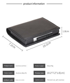 Men's aluminium wallet with secure features