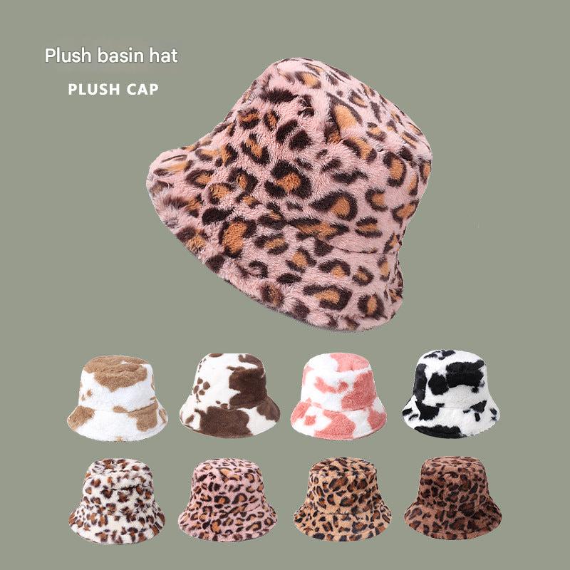 model wearing leopard print fisherman's hat