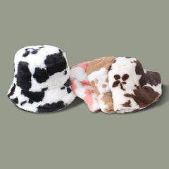 leopard print winter fisherman hat front view