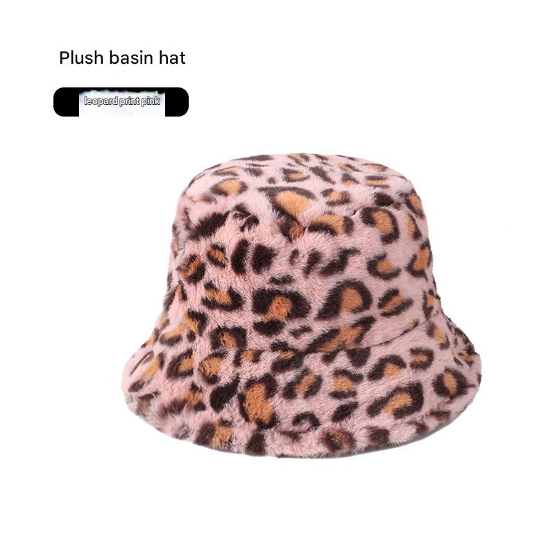 top view of leopard print fisherman's hat
