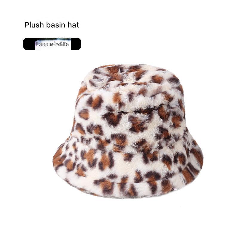 leopard print winter hat close-up