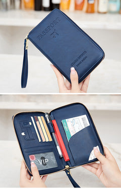 RFID passport holder in sky blue