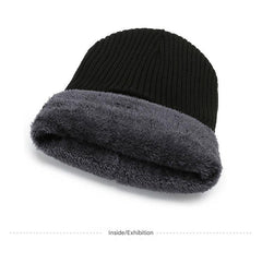 Fashionable unisex winter hat in navy blue