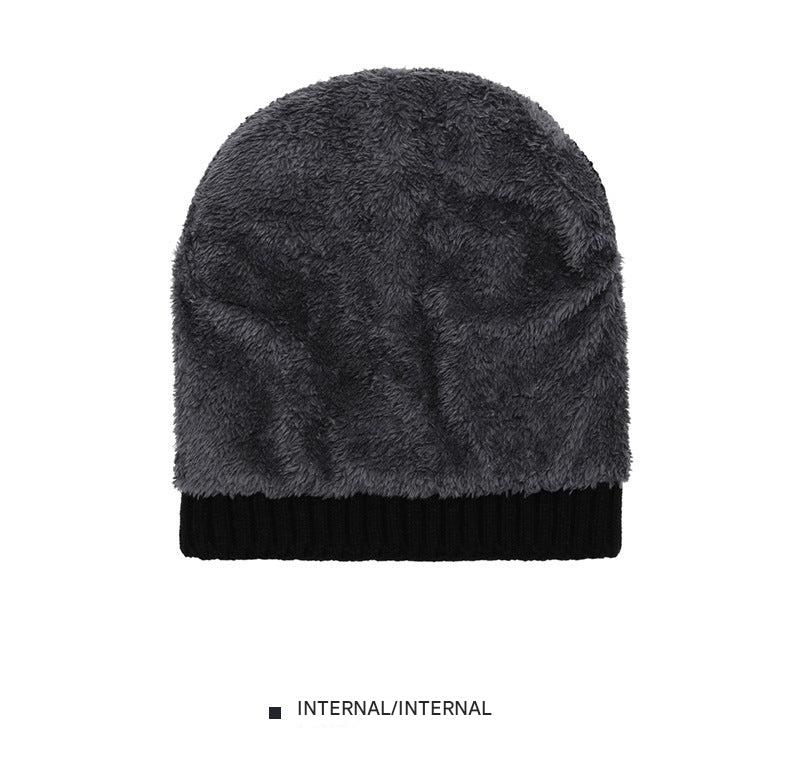 Stylish black winter beanie and neck warmer