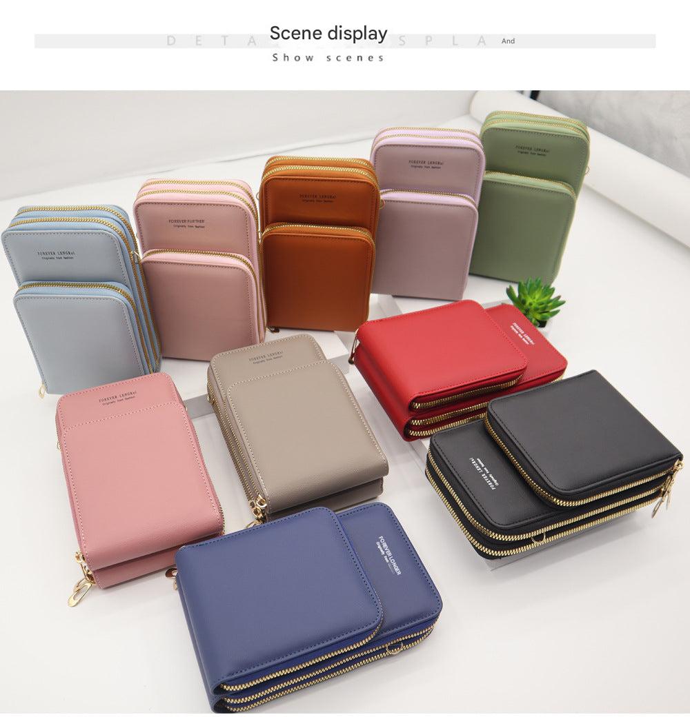 Versatile light purple shoulder bag