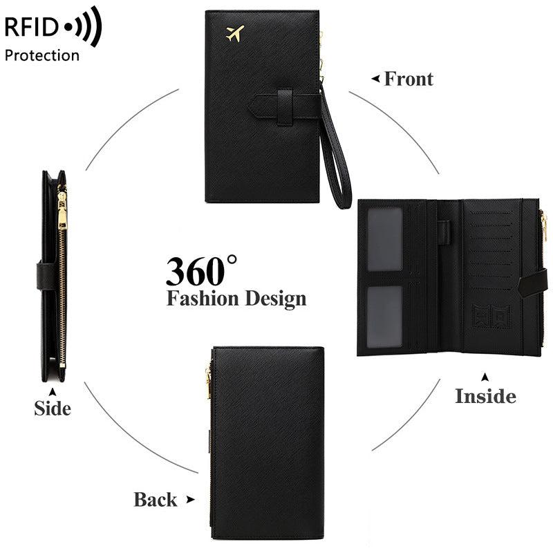 zipper closing passport holder