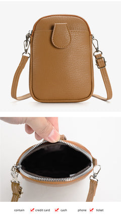 Coloured mini phone purse in white
