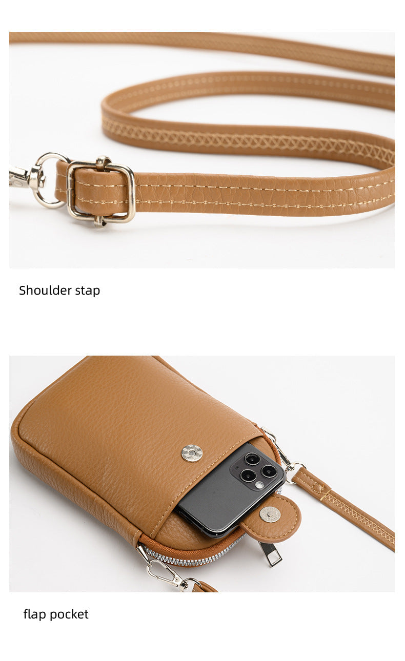 Trendy PU leather mini bag in brown