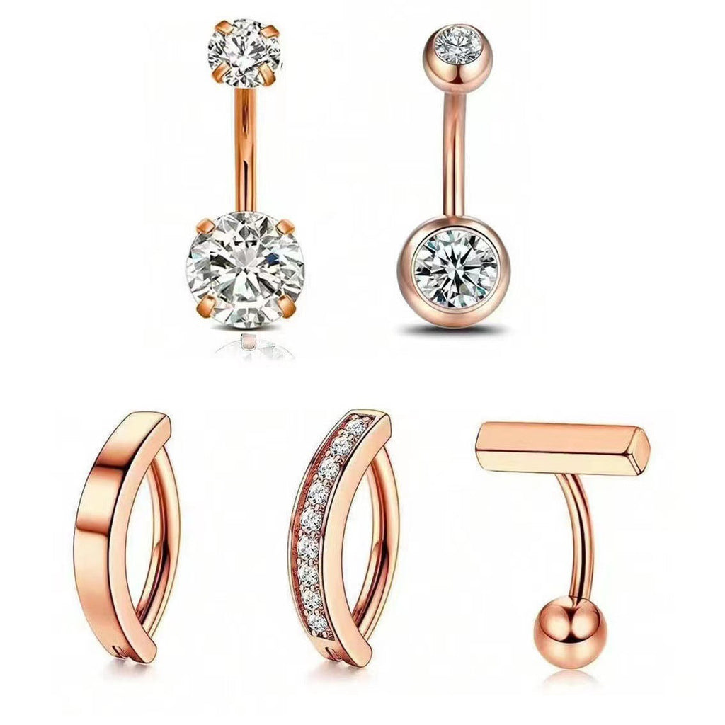 Detailed sparkling zircon navel ring image 3