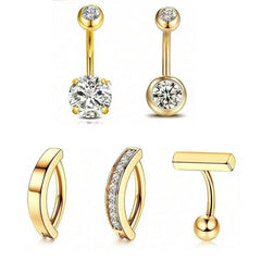 Stainless steel navel rings on display image 8