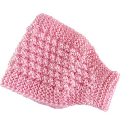 Trendy pink knitted ear warmer for winter