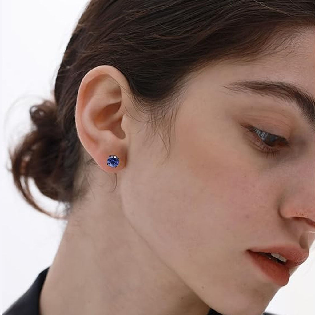 Elegant black stainless steel earrings set image 4