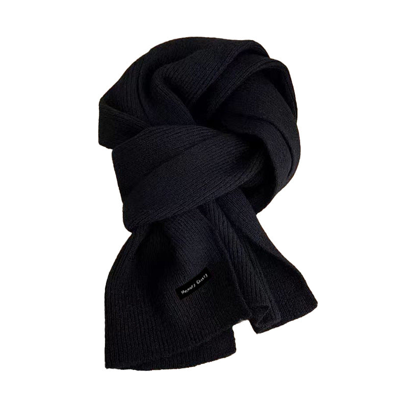 Elegant knitted scarf in khaki for winter
