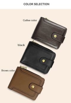 Compact leather wallet design with multiple slots