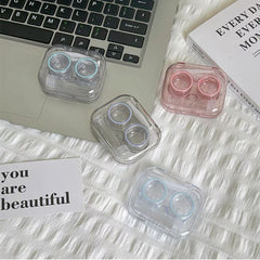 Compact dual compartment lens case with mirror