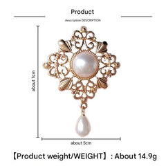 Elegant Vintage Pearl Brooch Detailed Angles
