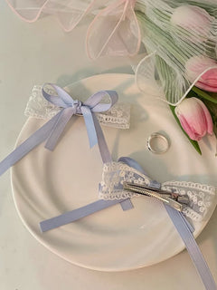 Flat lay of fabric hair clips