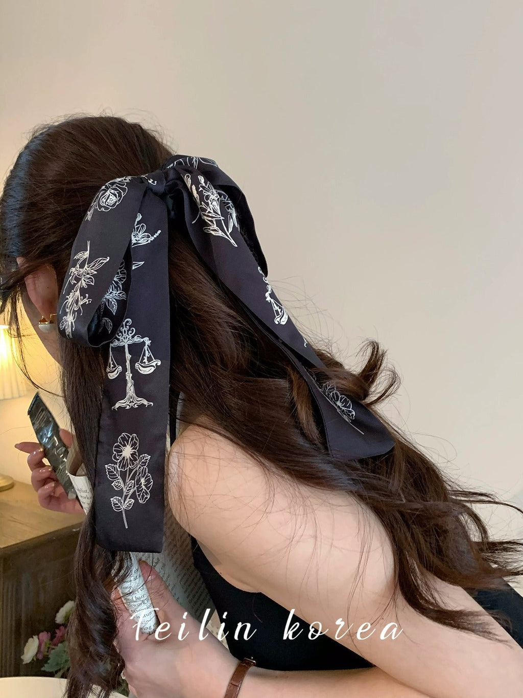 Elegant hair tie showcasing its fabric quality