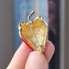 Close-up of Vintage Strawberry Brooch Design