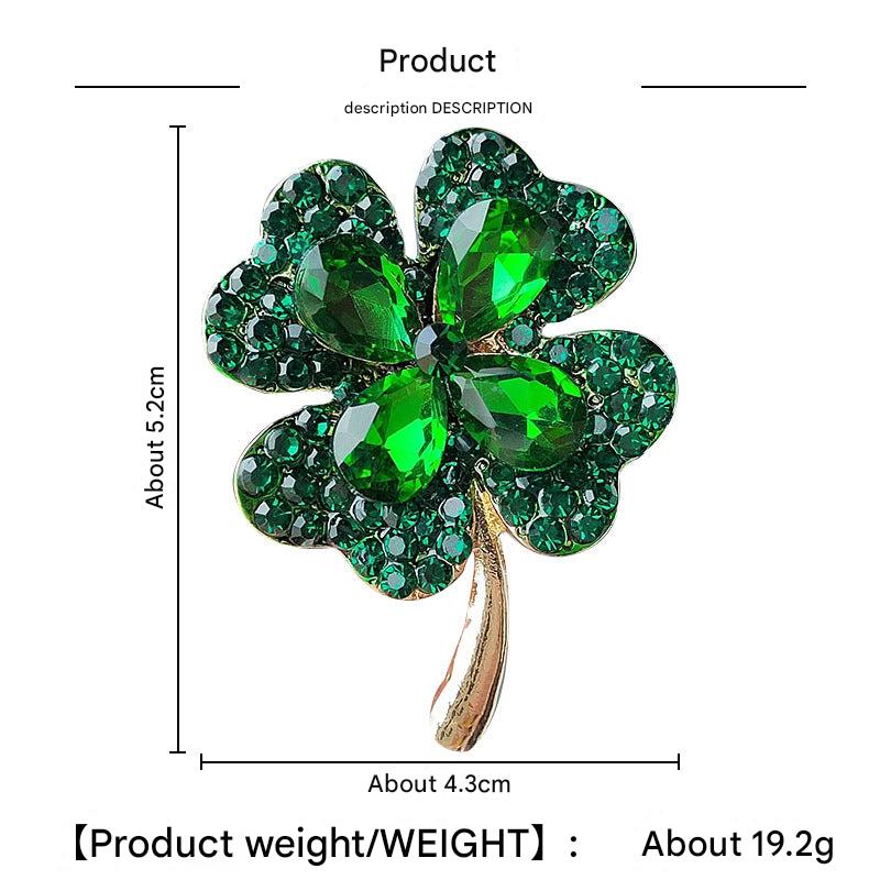 Clover design brooch in casual setting