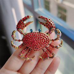 Stylish Alloy Crab Brooch in Blue colour