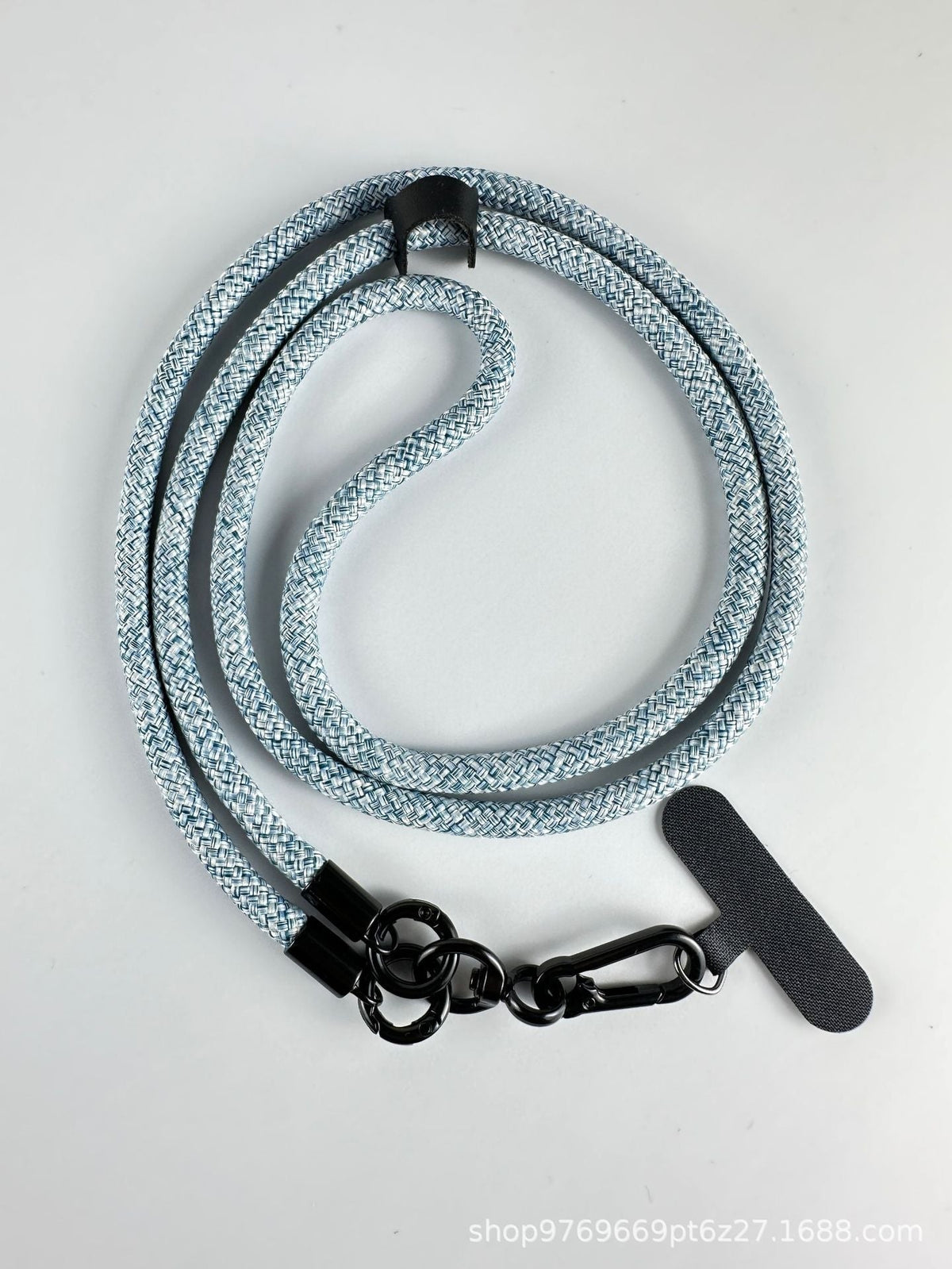 Close-up of nylon phone lanyard design