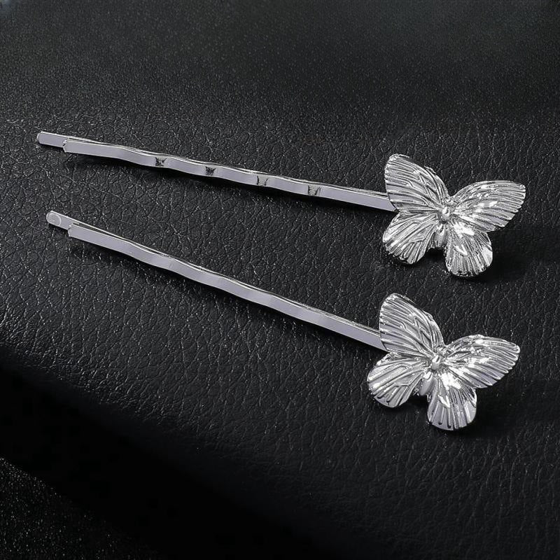 Elegant Metal Butterfly Hair Clip in Gold