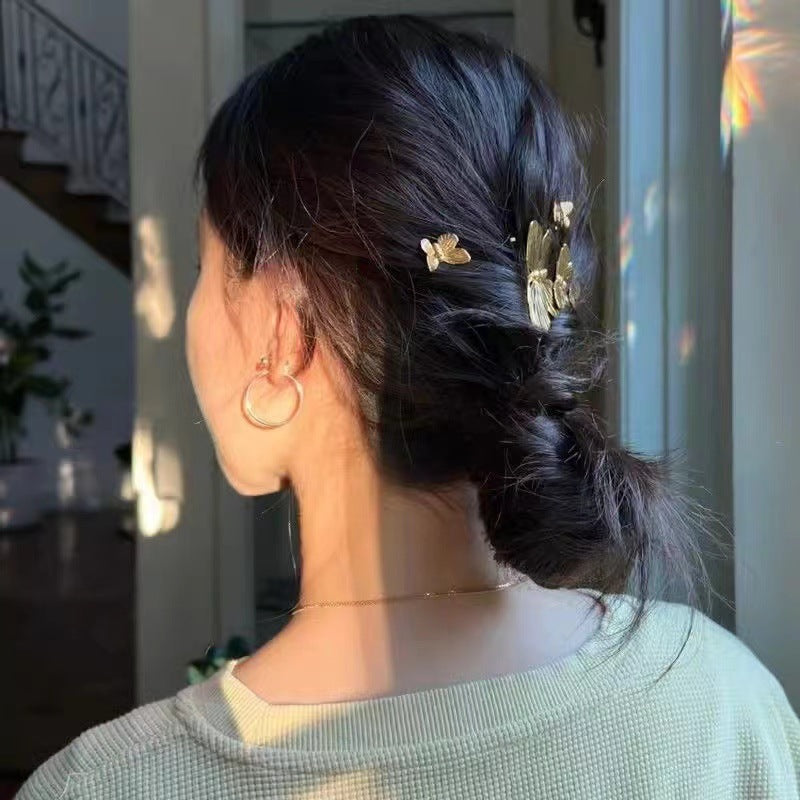 Butterfly Hair Clip on a Model