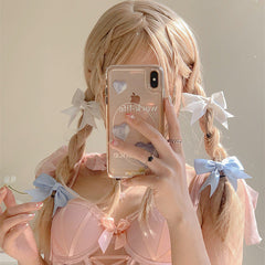 Cute pink bow hair clip for summer fashion