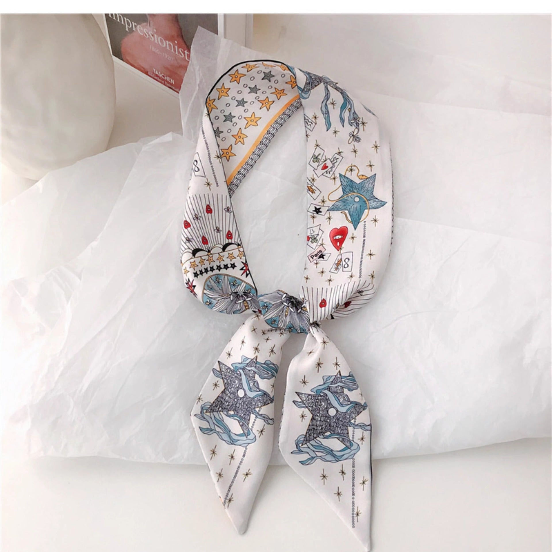 silk scarf styled as a trendy headband 4
