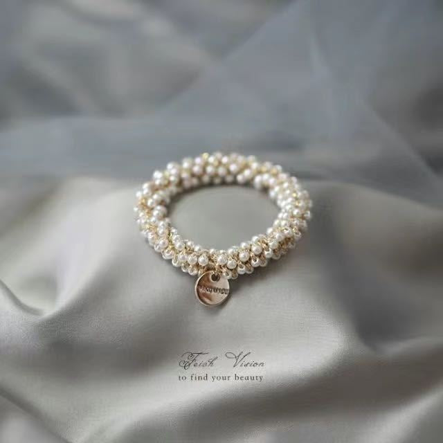 Chic Korean Pearl Hair Tie Bracelet Image 7