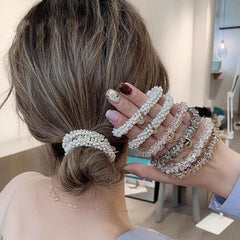 Chic Korean Pearl Hair Tie Bracelet Image 9