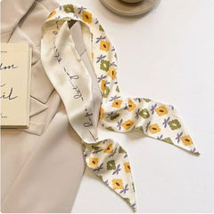 Multi-coloured Stylish Hair Tie in use