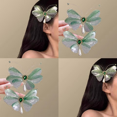 accessorised hairstyle with hair clip
