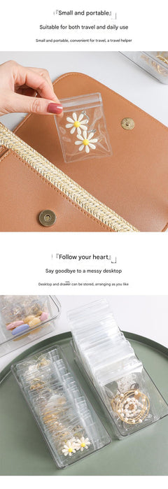 Stylish jewellery organiser bag for earrings and necklaces