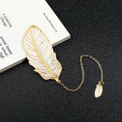 gold version of feather-shaped bookmark image 6