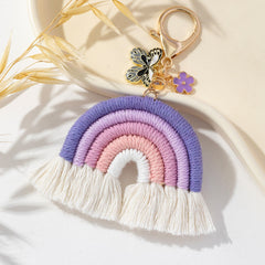 Vibrant Multi-Colour Butterfly Flower Keychain Pendant Image 9