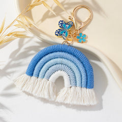 Vibrant Multi-Colour Butterfly Flower Keychain Pendant Image 8